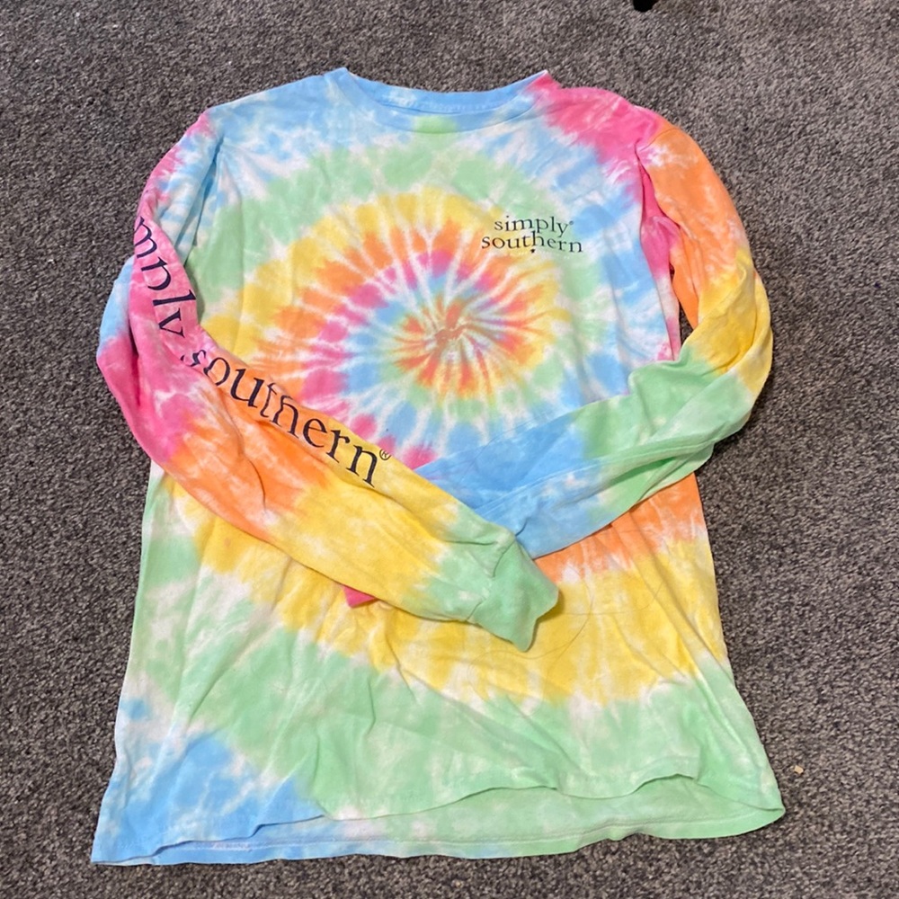 simply southern rainbow long sleeve tee